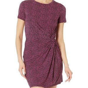 MICHAEL MICHAEL KORS Short-Sleeve Twist-Front Dress in Cerise